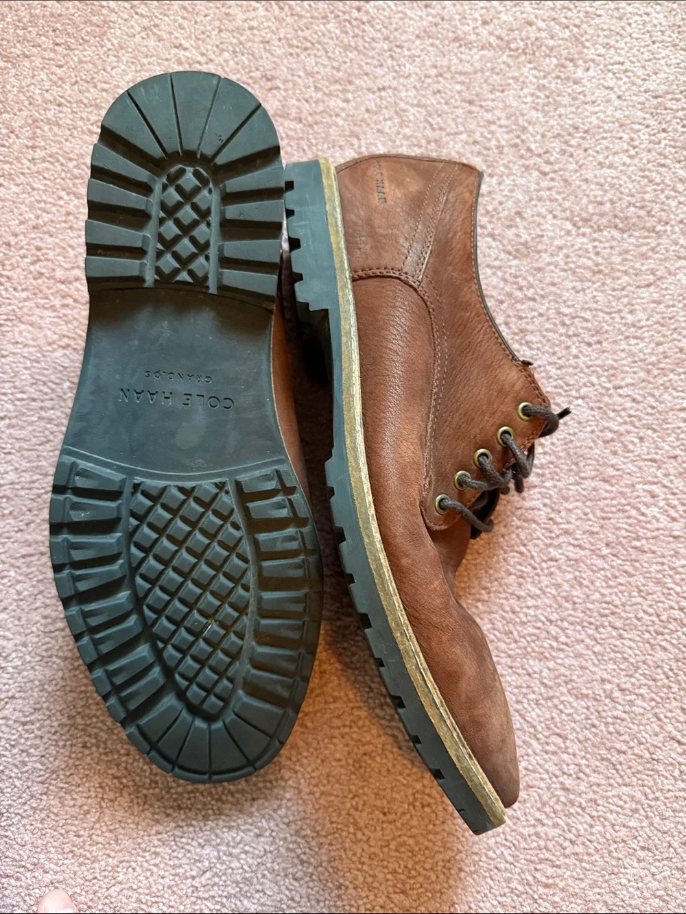 Cole Haan Men's Brown Leather Lace-Up Dress Shoes